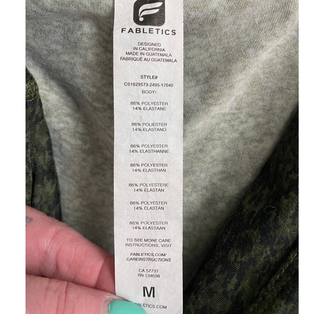 Fabletics Womens Olive Green Space Dye Cropped Leggings CS1829573-2495-17040 M - Picture 5 of 9